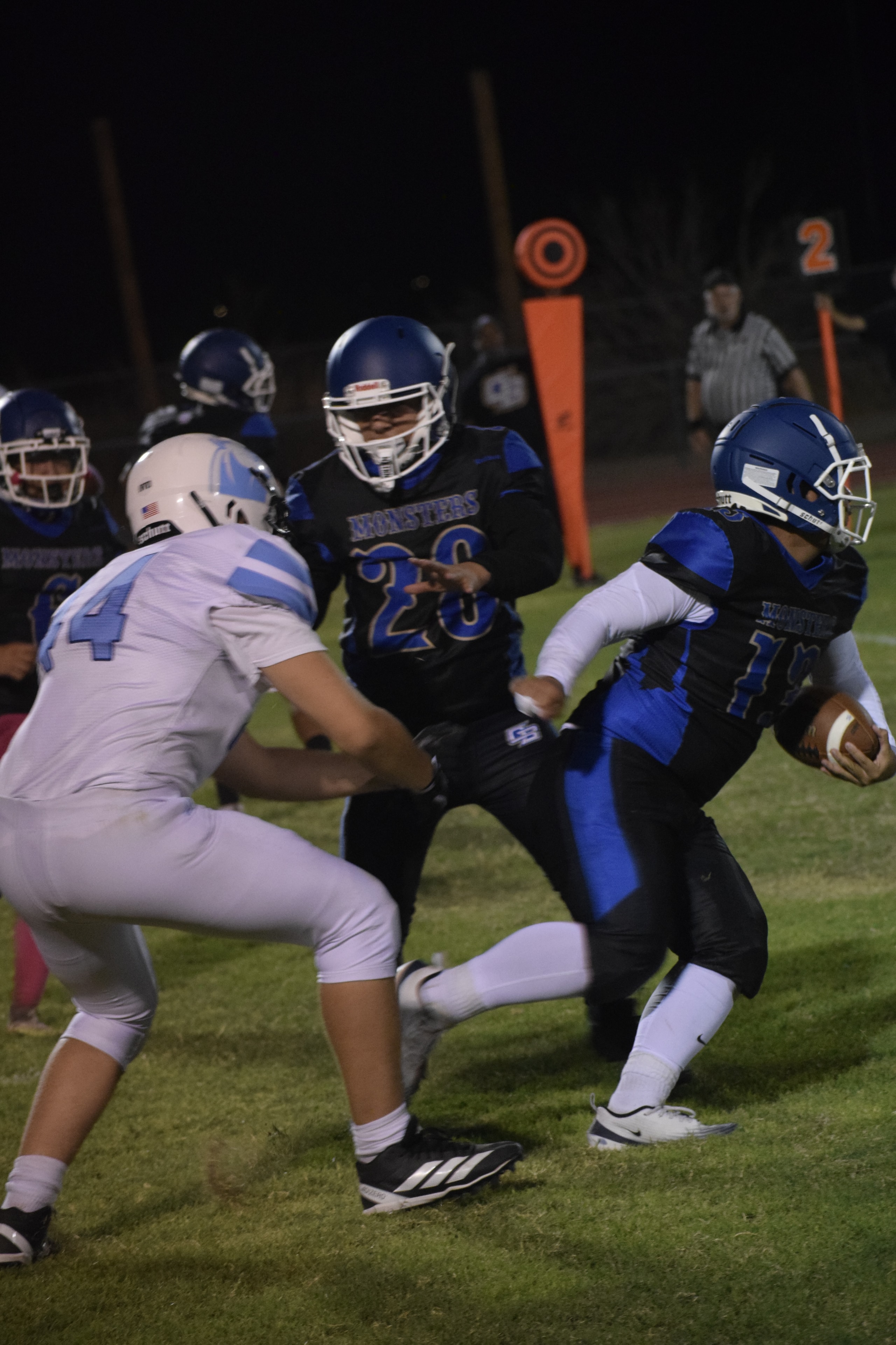 Football athlete action shot